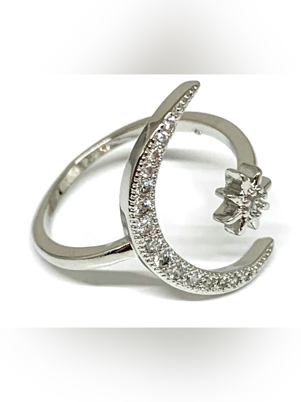 Moon & Star celestial adjustable ring